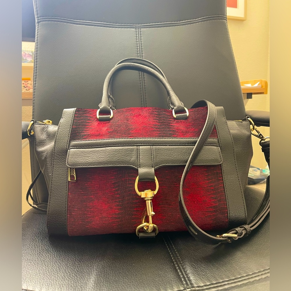 Rebecca Minkoff - Red and black satchel with crossbody strap